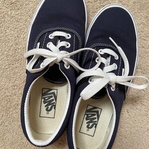Vans Navy Canvas Sneakers with White Accents New!